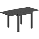 Outsunny Masă de Grădină Extensibilă pentru 4-6 Persoane 80/160x80 cm, Masă de Pr&acirc;nz pentru Exterior din Aluminiu cu Blat Lamelar, pentru Terasă, Balc