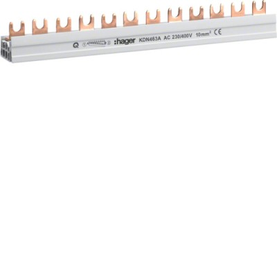 Bareta de alimentare 4P busbar furca 12M 63A Hager KDN463A foto