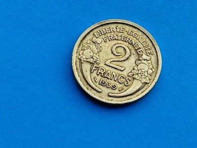 2 Francs 1939 Franta-XF+++ foto