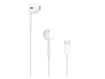 Casti Apple EarPods, Cu Fir, In-ear, Microfon, Conector USB-C, alb - RESIGILAT foto