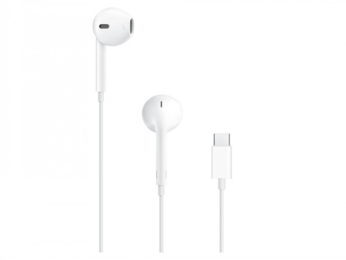 Casti Apple EarPods, Cu Fir, In-ear, Microfon, Conector USB-C, alb - RESIGILAT