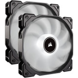 Cooler carcasa AF140 LED Low Noise Cooling Fan, 1200 RPM, Dual Pack - White, Corsair
