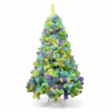 Brad artificial multicolor, 1260 ramuri, inaltime 180 cm, suport metalic inclus