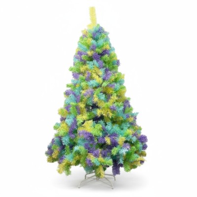 Brad artificial multicolor, 1260 ramuri, inaltime 180 cm, suport metalic inclus foto