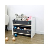 Etajera din lemn MDF cu 2 rafturi textile 55 x 35 x 50 cm &ndash; organizare pentru camera copiilor, General