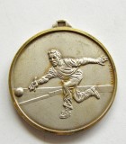 x393 MEDALIE SPORTIVA INTERBELICA POPICE BRONZ ARGINTAT 42mm 28g STARE EXCELENTA