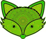 Cumpara ieftin Sticker decorativ, Mandala, Vulpe, Verde, 70 cm, 7356ST-2, Oem