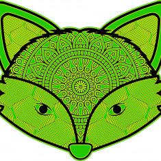 Sticker decorativ, Mandala, Vulpe, Verde, 70 cm, 7356ST-2