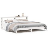 Cumpara ieftin Cadru de pat fara saltea, alb, 180x200 cm, lemn masiv pin