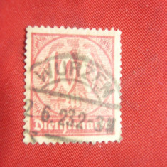 Timbru 100 M Dienstmarken 1922 Germania , stampilat