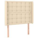 Cumpara ieftin Tablie de pat cu aripioare, crem, 103x16x118/128 cm, textil