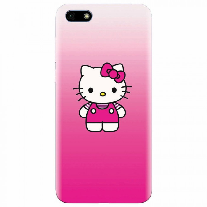 Husa silicon pentru Huawei Y5 Prime 2018, Cute Pink Catty