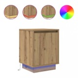 Cumpara ieftin Noptiere cu lumini LED 2 buc Stejar Artisan 38x34x50 cm