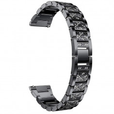 Curea otel compatibila Galaxy Watch 6|Watch 5|Watch 4|Huawei Watch GT 3 42mm|GT 3 Pro 43mm|GT 2 42mm, Black Diamond
