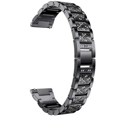 Curea otel compatibila Galaxy Watch 6|Watch 5|Watch 4|Huawei Watch GT 3 42mm|GT 3 Pro 43mm|GT 2 42mm, Black Diamond foto