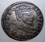 G.320 LETONIA RIGA OCUPATIE POLONEZA SIGISMUND III VASA 3 GROSCHEN 1590 ARGINT