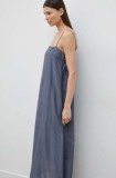 Lovechild rochie din amestec de mătase culoarea bleumarin, maxi, evazată 24-2-747-2026