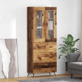Cumpara ieftin Cabinet inalt cu raft 2 buc. Lemn vechi 69,5 x 34 x 180 cm
