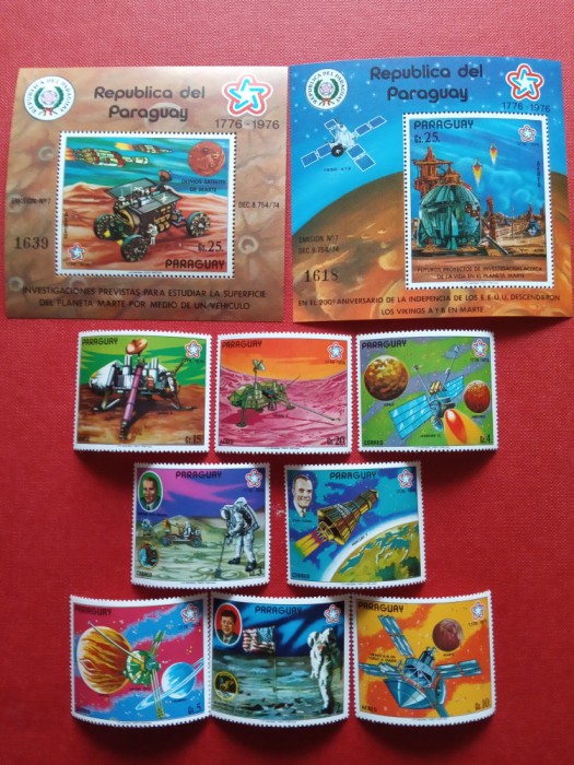 PARAGUAY, SPACE - COLIȚE + SERIE COMPLETĂ MNH