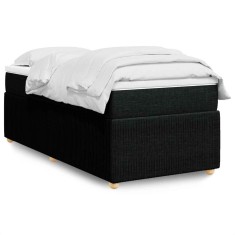 vidaXL Pat box spring cu saltea, negru, 90x200 cm, textil 3285541