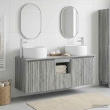 Cumpara ieftin Set dulap baie 3 buc. Sonoma gri 129 x 44,5 x 80 cm