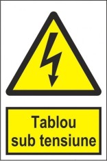 Indicator Tablou sub tensiune - Semn Protectia Muncii foto