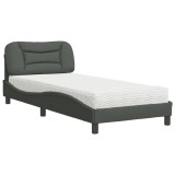 Cumpara ieftin Pat cu saltea, Hvar, gri inchis, 80x200 cm, textil