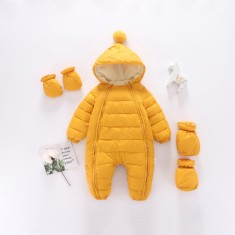 Combinezon galben mustar din fas pentru copii (Marime Disponibila: 9-12 luni