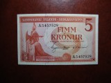 ISLANDA 5 KRONUR 1957 VF