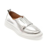 Mocasini GRYXX argintii, 195S03, din piele naturala