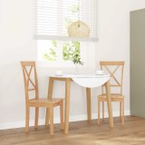 Gossi scaune de sufragerie 2 buc cauciuc din lemn masiv