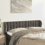 VidaXL Tăblie de pat cu aripioare gri &icirc;nchis 147x23x78/88 cm catifea 3117627