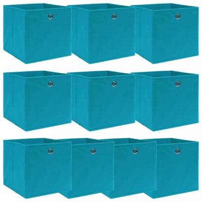 vidaXL Cutii de depozitare, 10 buc., bleu, 32x32x32 cm, textil 288375 foto