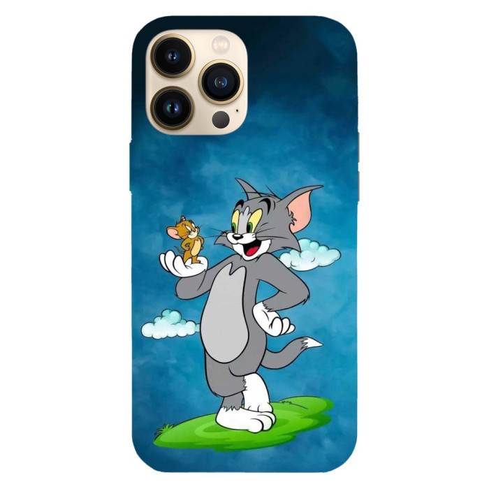 Husa compatibila cu Apple iPhone 15 Plus, Viceversa, model Cloudy Tom and Jerry , Silicon, TPU