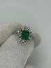 Inel Aur Alb 18K Smarald 2CT Diamante 1.7CT F VVS1 5.6g Marime 61