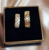 Set Verighete Handmade Argint 925 Placat Cu Aur, Model Carouri Diamantate
