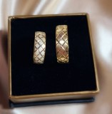 Set Verighete Handmade Argint 925 Placat Cu Aur, Model Carouri Diamantate