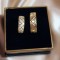 Set Verighete Handmade Argint 925 Placat Cu Aur, Model Carouri Diamantate