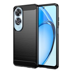 Husa carbon anti-soc pentru oppo a60, protectie premium, tech protects, black foto