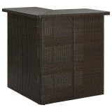 Cumpara ieftin Masa de bar coltar, maro, 100 x 50 x 105 cm, poliratan