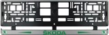 Cumpara ieftin Set 2 bucati, suport numar inmatriculare argintiu Skoda II, Autohelix MSA