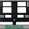 Set 2 bucati, suport numar inmatriculare argintiu Skoda II