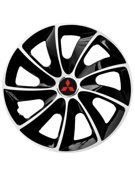 Set 4 Capace Roti Autohelix MSA&reg; potrivite jantelor de 14 inch, pentru Mitsubishi, model Stig Extra Black &amp; White