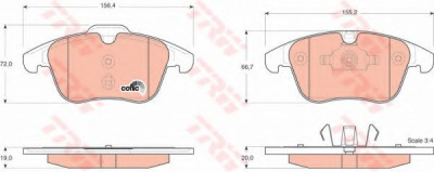 Set placute frana,frana disc FORD MONDEO IV Limuzina (BA7) (2007 - 2016) TRW GDB1683 foto