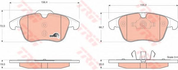 Set placute frana,frana disc VOLVO V70 II (SW) (2000 - 2007) TRW GDB1683