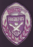 Emblema sportiva brodata Echipa de Popice VOINTA HIGIENA Cluj, anii 50