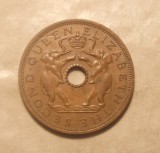 RHODESIA SI NYASALAND 1 PENNY 1963 ELEFANTI / EXOTICA