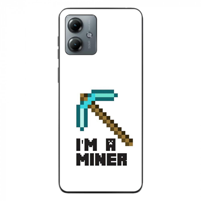 Husa compatibila cu Motorola Moto G14 Silicon Gel Tpu Model Minecraft Miner