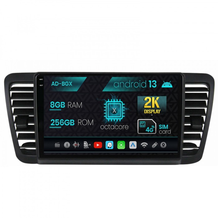 Navigatie Subaru Legacy (2004-2010), Android 13, X-Octacore 8GB RAM + 256GB ROM, 9.5 Inch - AD-BGX9008+AD-BGRKIT338