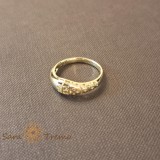 Inel design mixt filigran ghiul delicat placat 14k - latime 5 mm